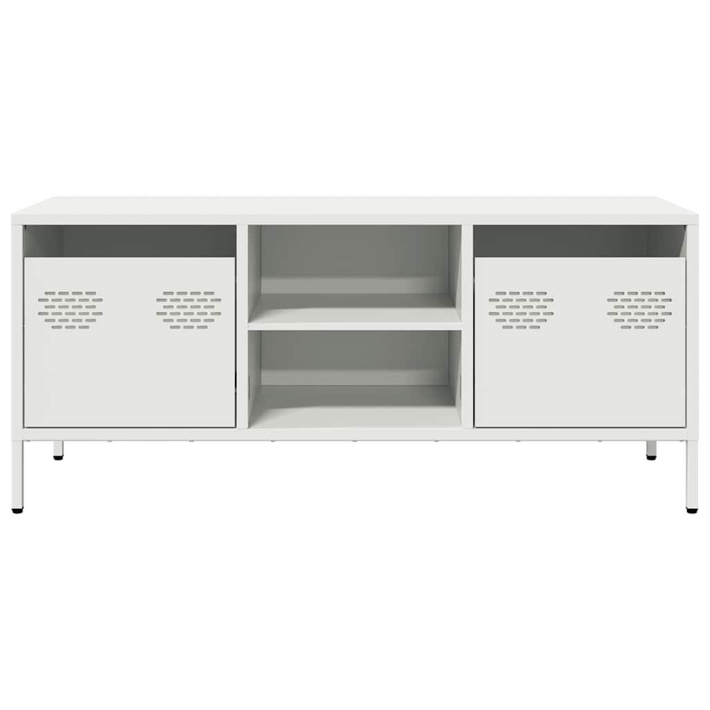 TV-Schrank Weiß 101,5x39x43,5 cm Kaltgewalzter Stahl