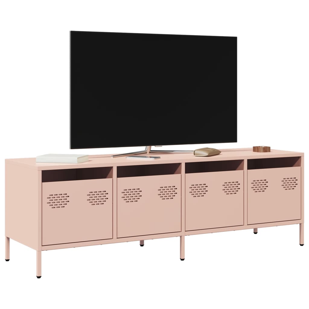 TV-Schrank Rosa 135x39x43,5 cm Kaltgewalzter Stahl