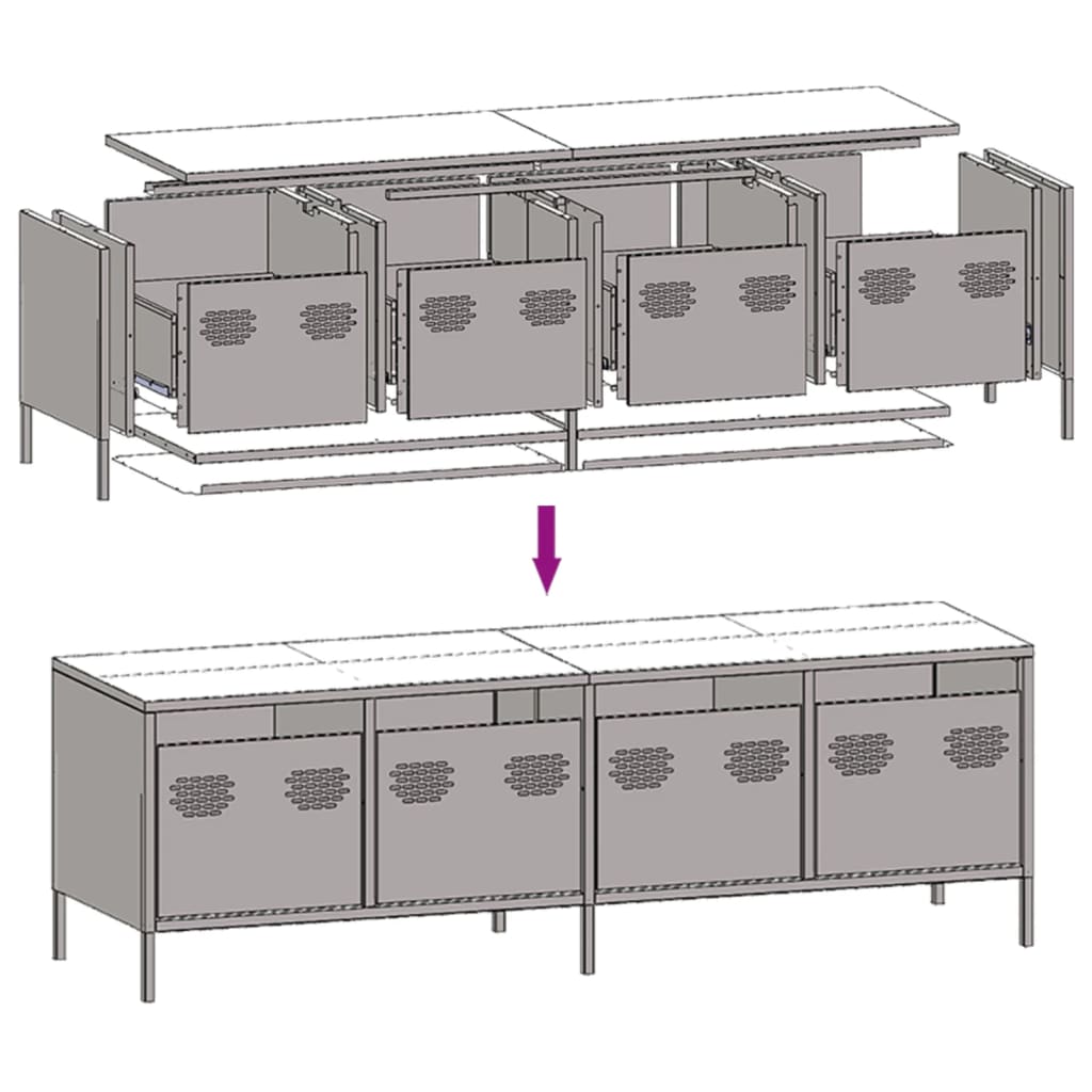 TV-Schrank Anthrazit 135x39x43,5 cm Kaltgewalzter Stahl