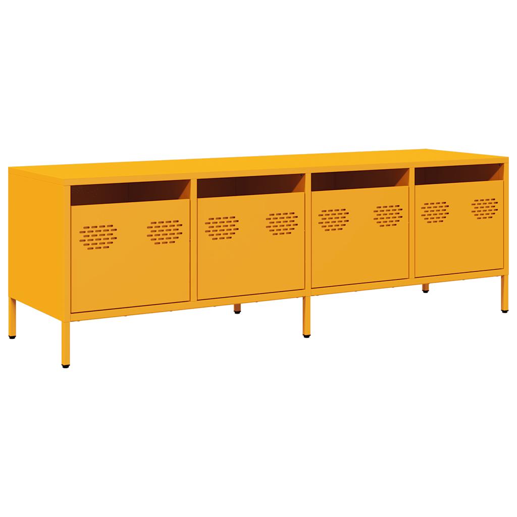 TV-Schrank Senfgelb 135x39x43,5 cm Kaltgewalzter Stahl