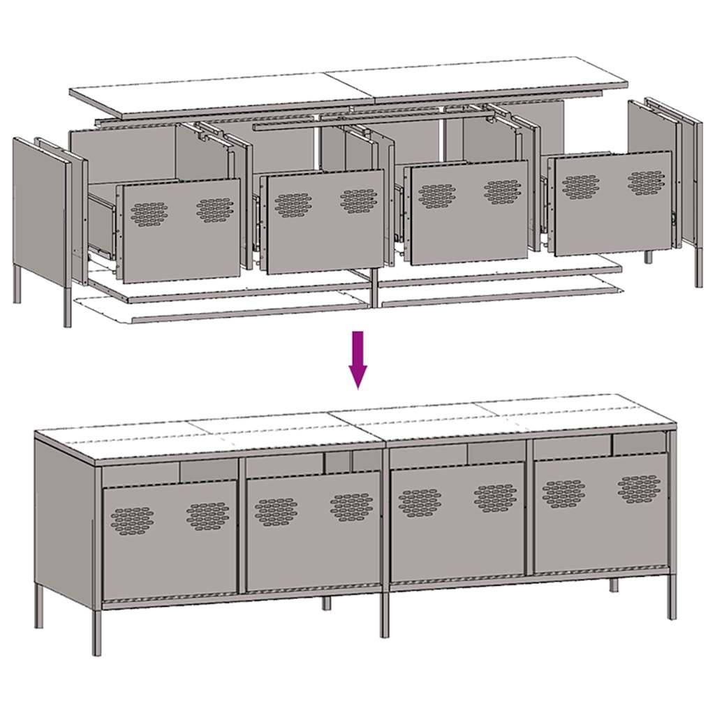 TV-Schrank Senfgelb 135x39x43,5 cm Kaltgewalzter Stahl