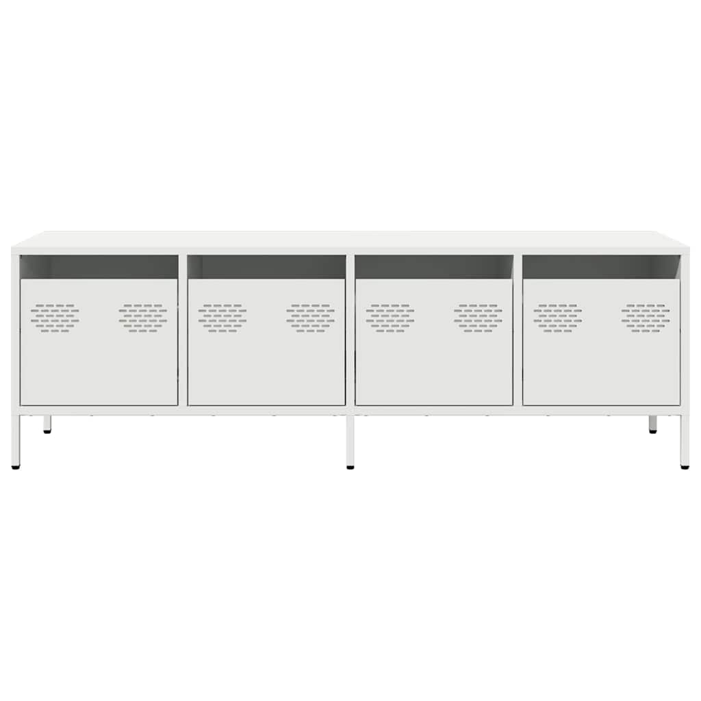 TV-Schrank Weiß 135x39x43,5 cm Kaltgewalzter Stahl