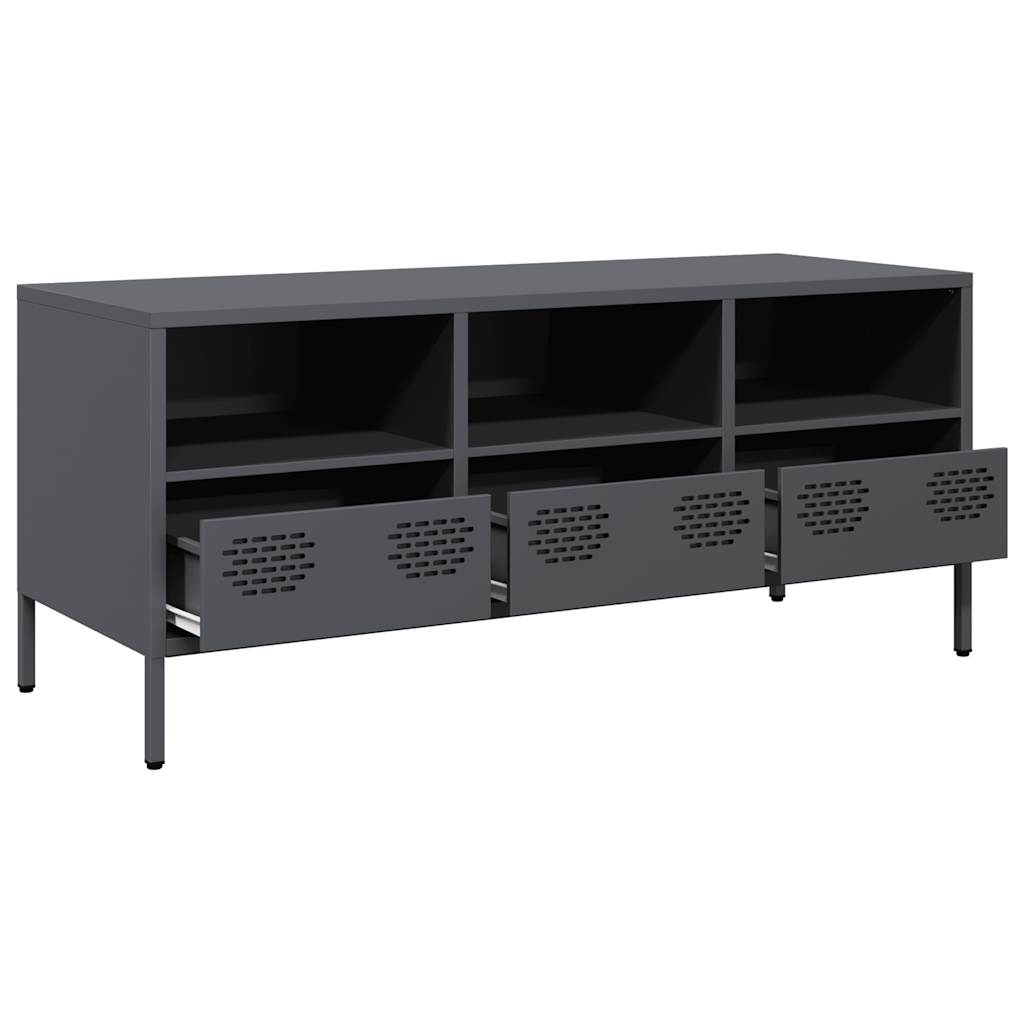 TV-Schrank Anthrazit 101,5x39x43,5 cm Kaltgewalzter Stahl