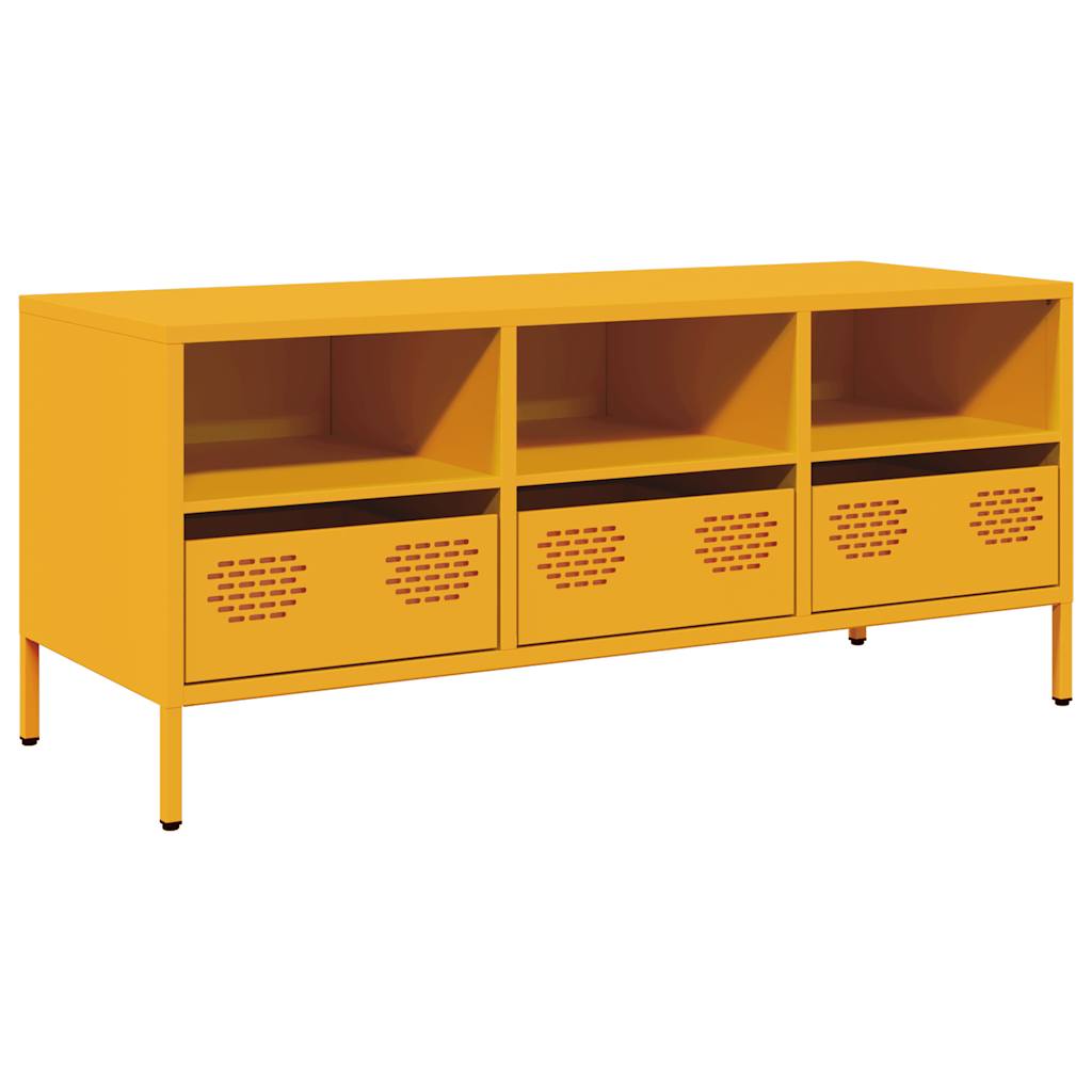 TV-Schrank Senfgelb 101,5x39x43,5 cm Kaltgewalzter Stahl