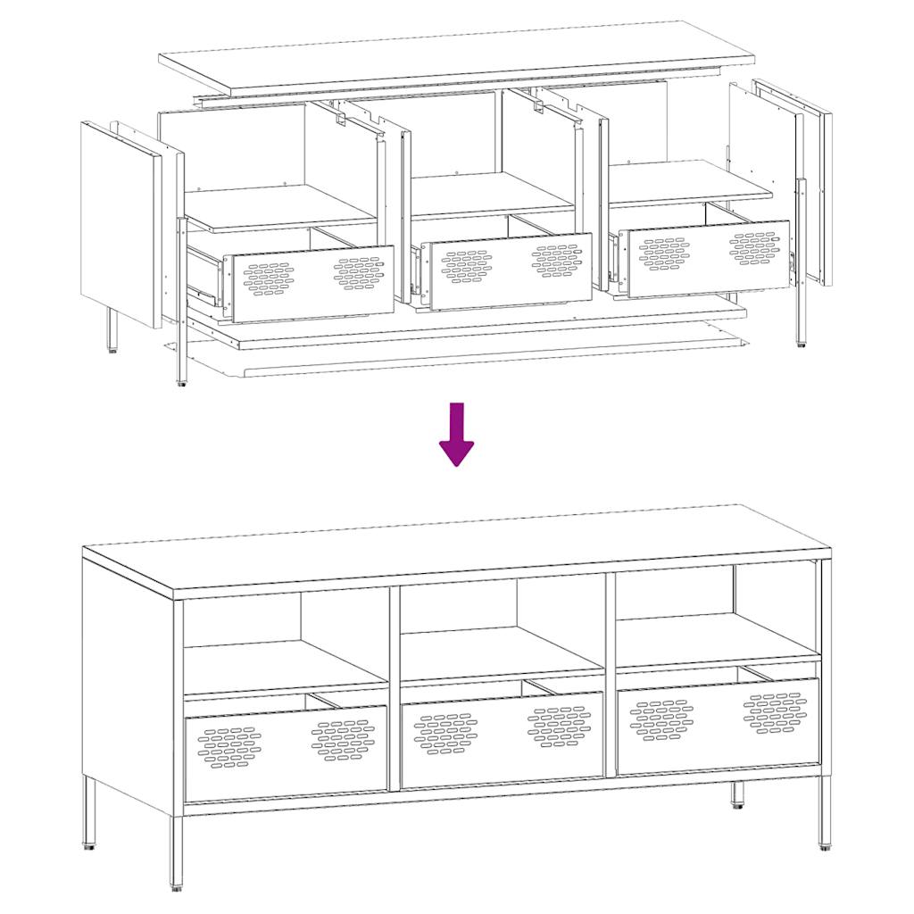 TV-Schrank Senfgelb 101,5x39x43,5 cm Kaltgewalzter Stahl