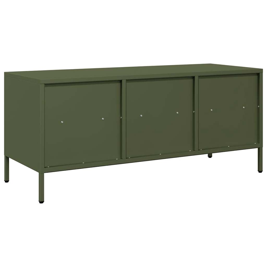 TV-Schrank Olivgrün 101,5x39x43,5 cm Kaltgewalzter Stahl