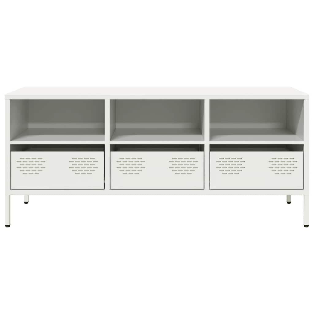 TV-Schrank Weiß 101,5x39x43,5 cm Kaltgewalzter Stahl