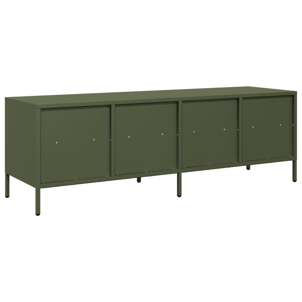 TV-Schrank Olivgrün 135x39x43,5 cm Kaltgewalzter Stahl