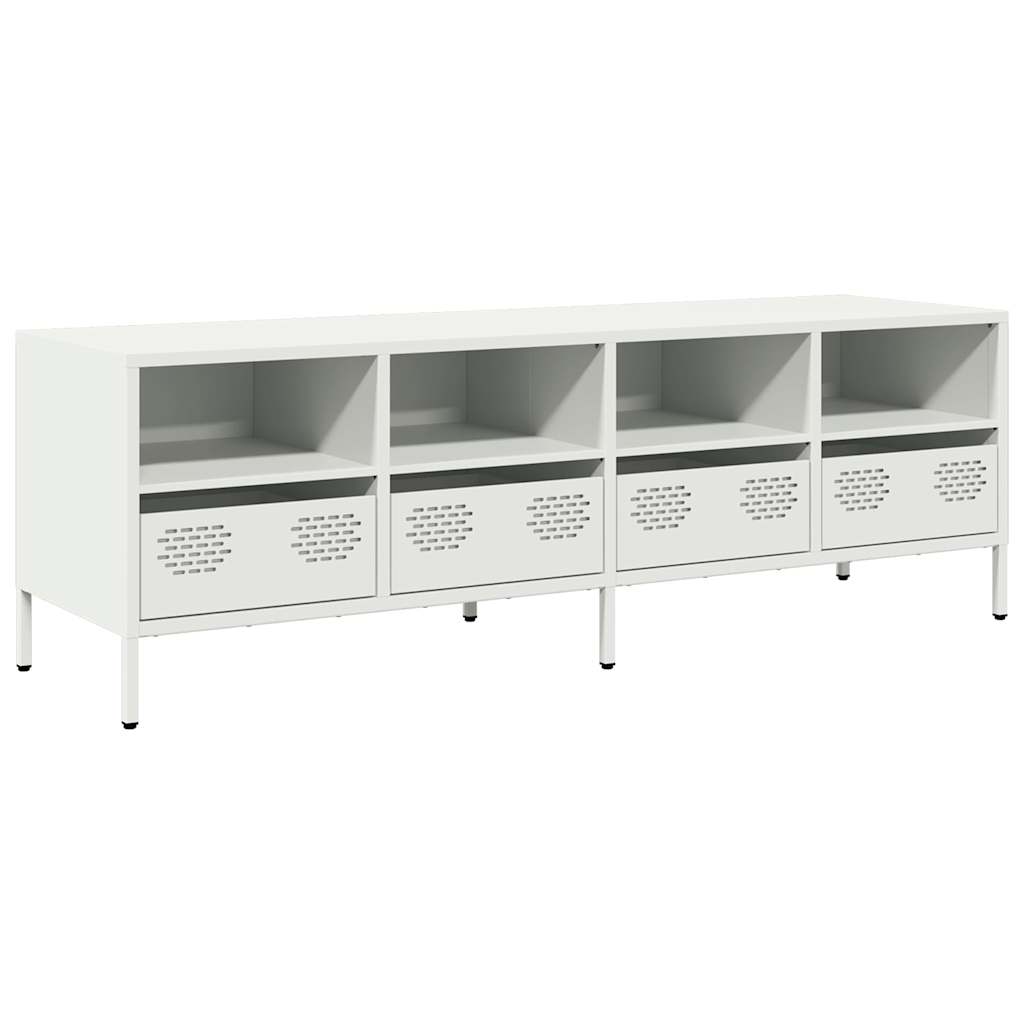 TV-Schrank Weiß 135x39x43,5 cm Kaltgewalzter Stahl