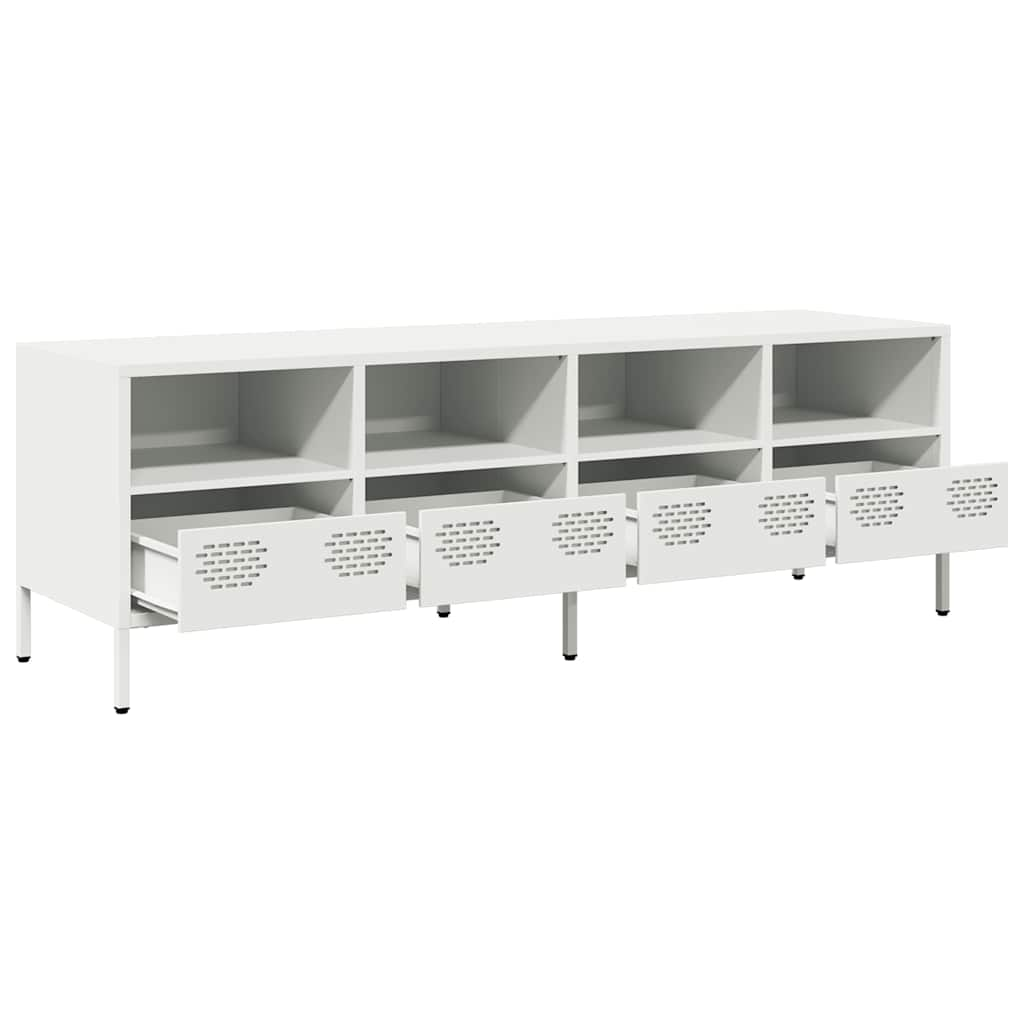 TV-Schrank Weiß 135x39x43,5 cm Kaltgewalzter Stahl