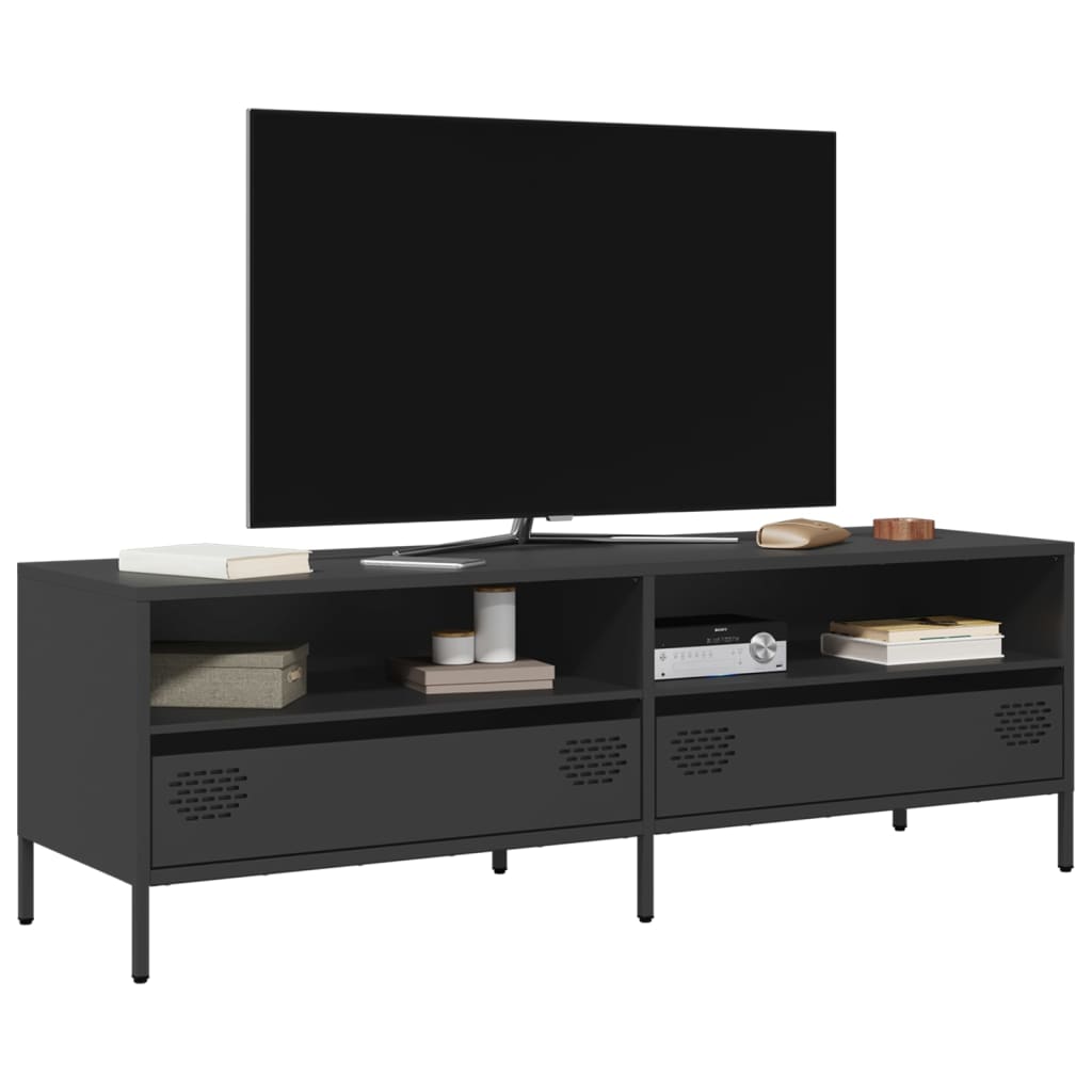 TV-Schrank Schwarz 135x39x43,5 cm Kaltgewalzter Stahl