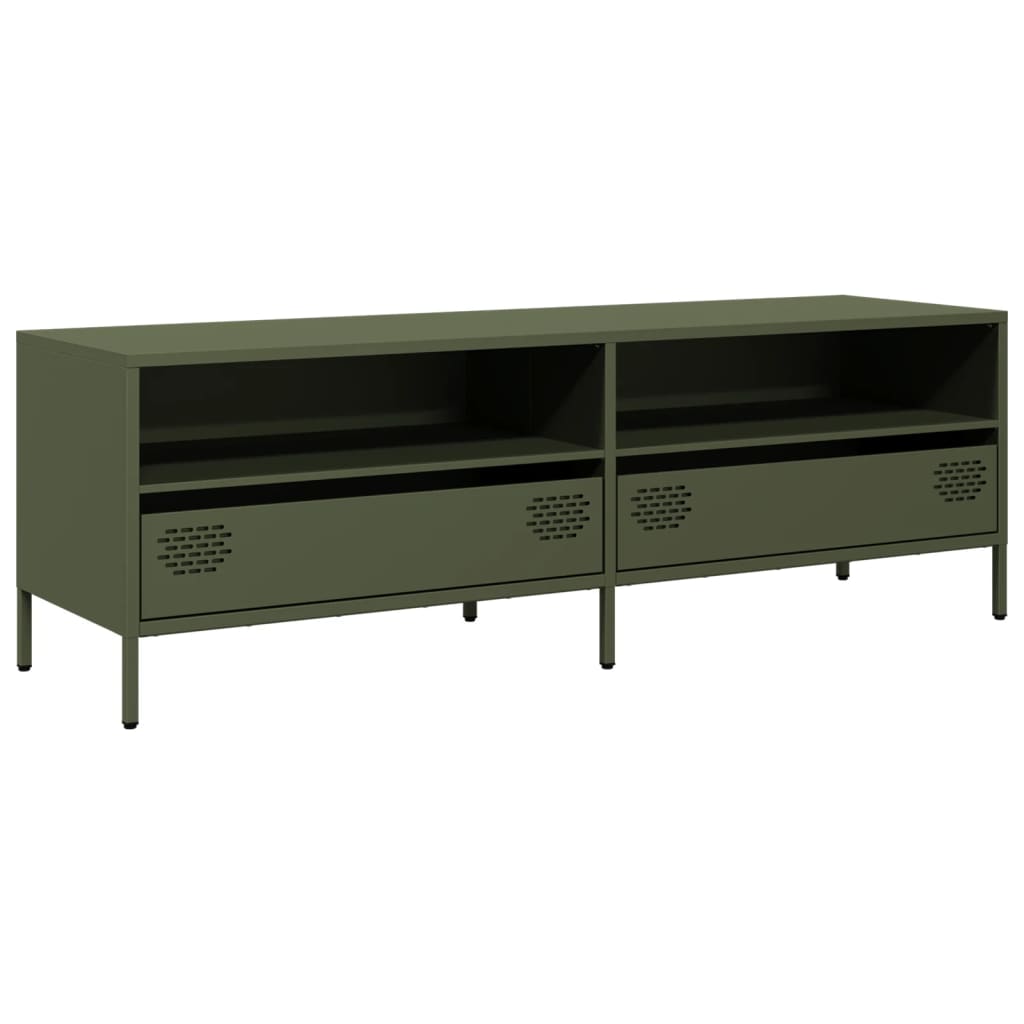 TV-Schrank Olivgrün 135x39x43,5 cm Kaltgewalzter Stahl