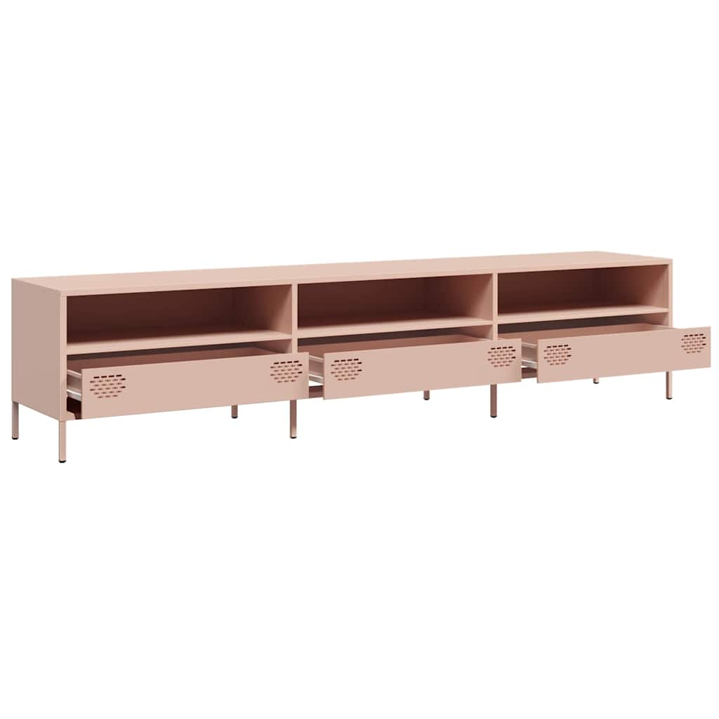 TV-Schrank Rosa 202x39x43,5 cm Kaltgewalzter Stahl