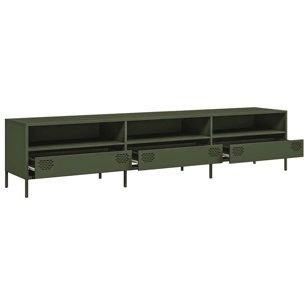 TV-Schrank Olivgrün 202x39x43,5 cm Kaltgewalzter Stahl