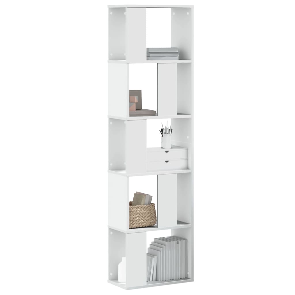 Bücherregal 5 Böden Weiß 45x23,5x162,5 cm Holzwerkstoff