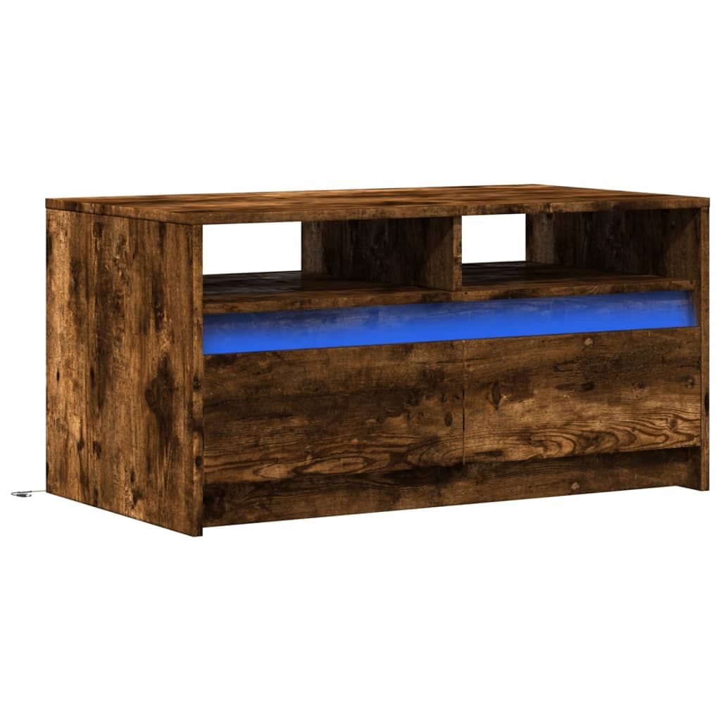 LED-Couchtisch Räuchereiche Holzwerkstoff