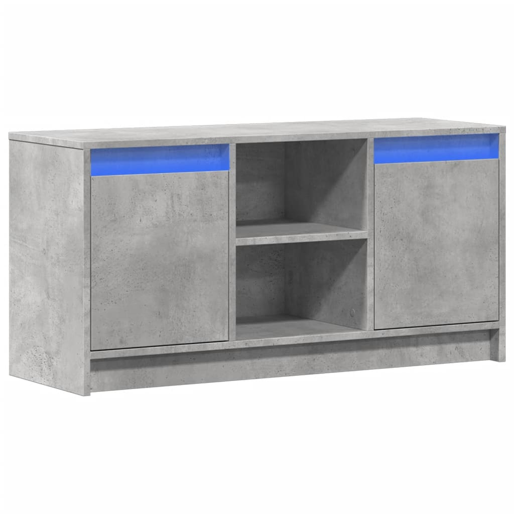 TV-Schrank mit LED-Beleuchtung Betongrau 100x34x50 cm