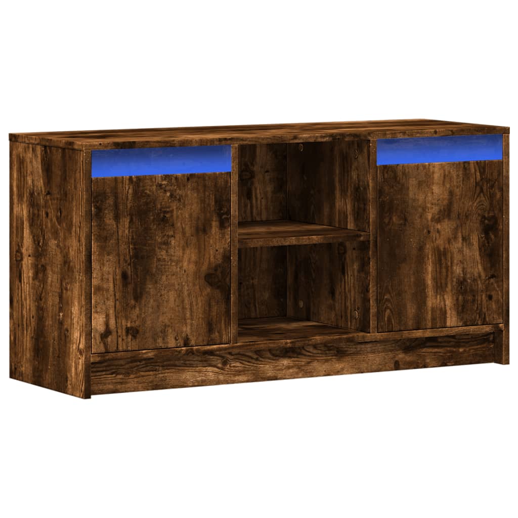 TV-Schrank mit LED-Beleuchtung Räuchereiche 100x34x50 cm