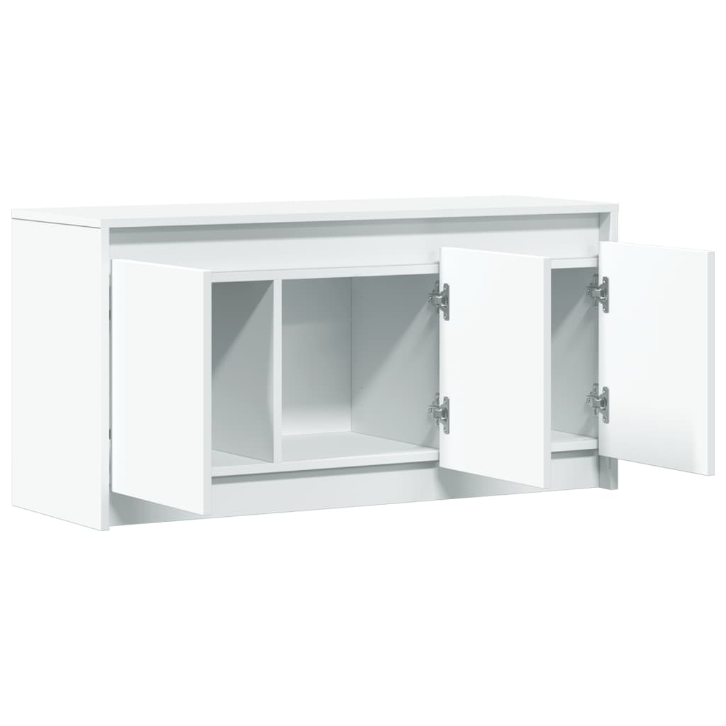 TV-Schrank mit LED-Beleuchtung Weiß 100x34x50 cm Holzwerkstoff