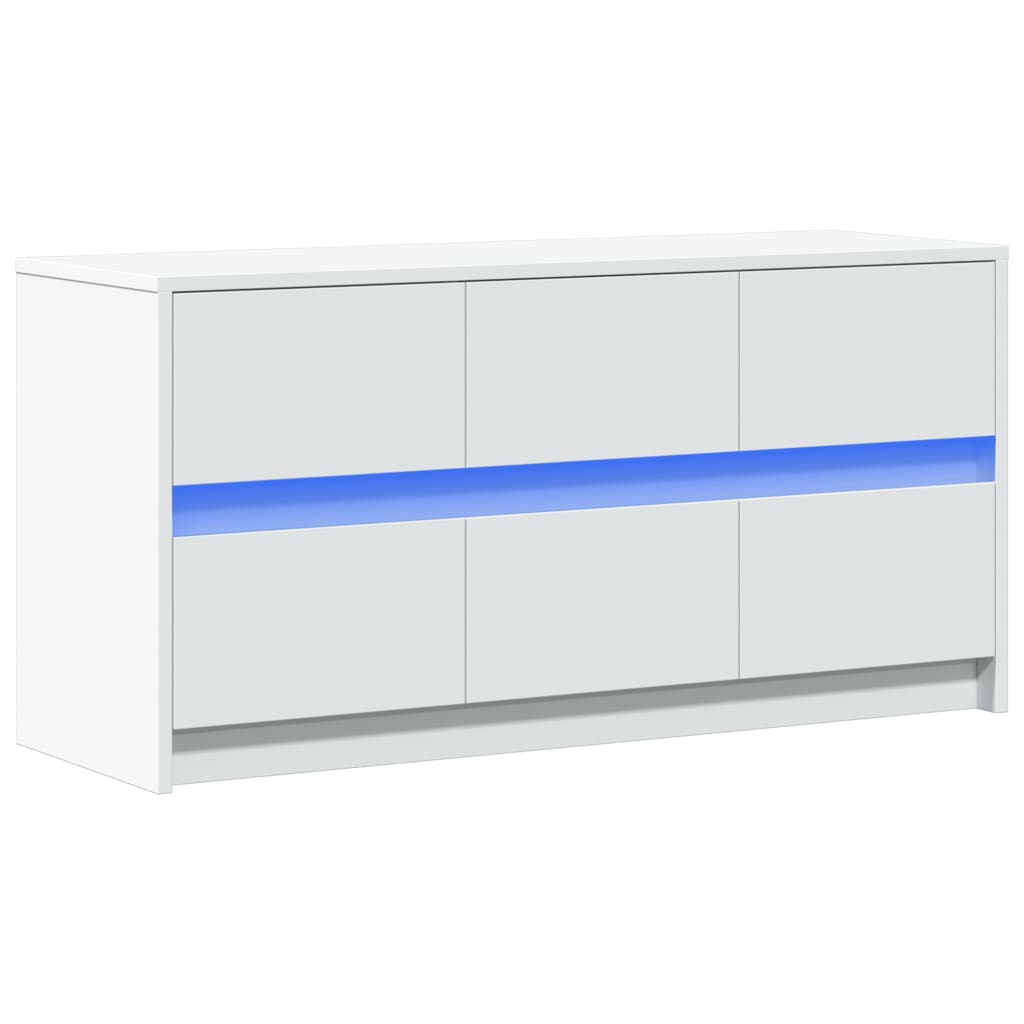 TV-Schrank mit LED-Beleuchtung Weiß 100x34x50 cm Holzwerkstoff