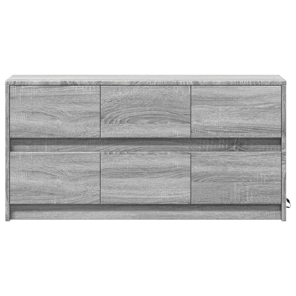 TV-Schrank mit LED-Beleuchtung Grau Sonoma 100x34x50 cm