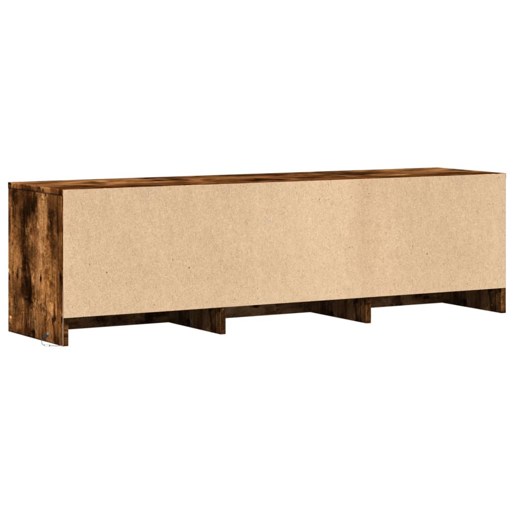 TV-Schrank LED Räuchereiche 140x34x40 cm Holzwerkstoff