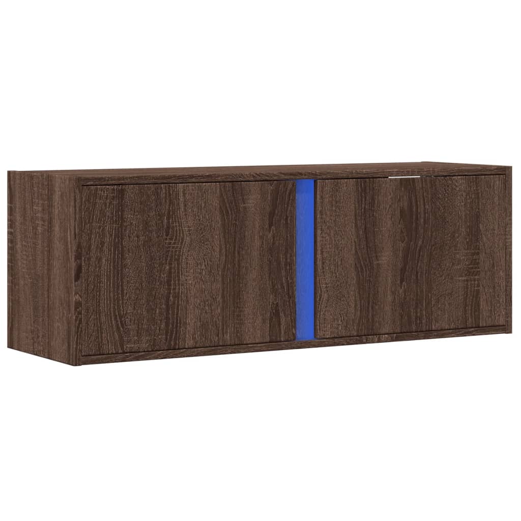 TV-Wandschrank mit LED-Beleuchtung Eichen-Optik 100x31x35 cm