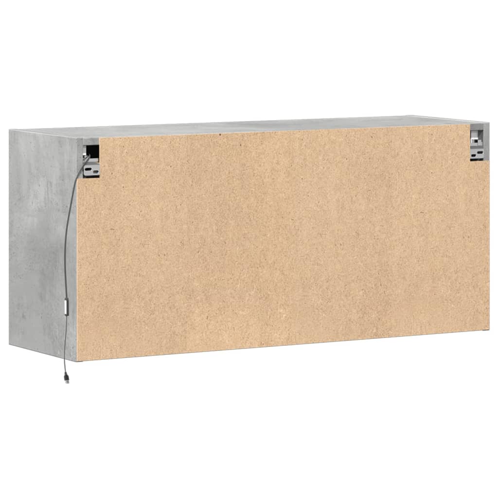 TV-Wandschrank mit LED-Beleuchtung Betongrau 100x31x45 cm