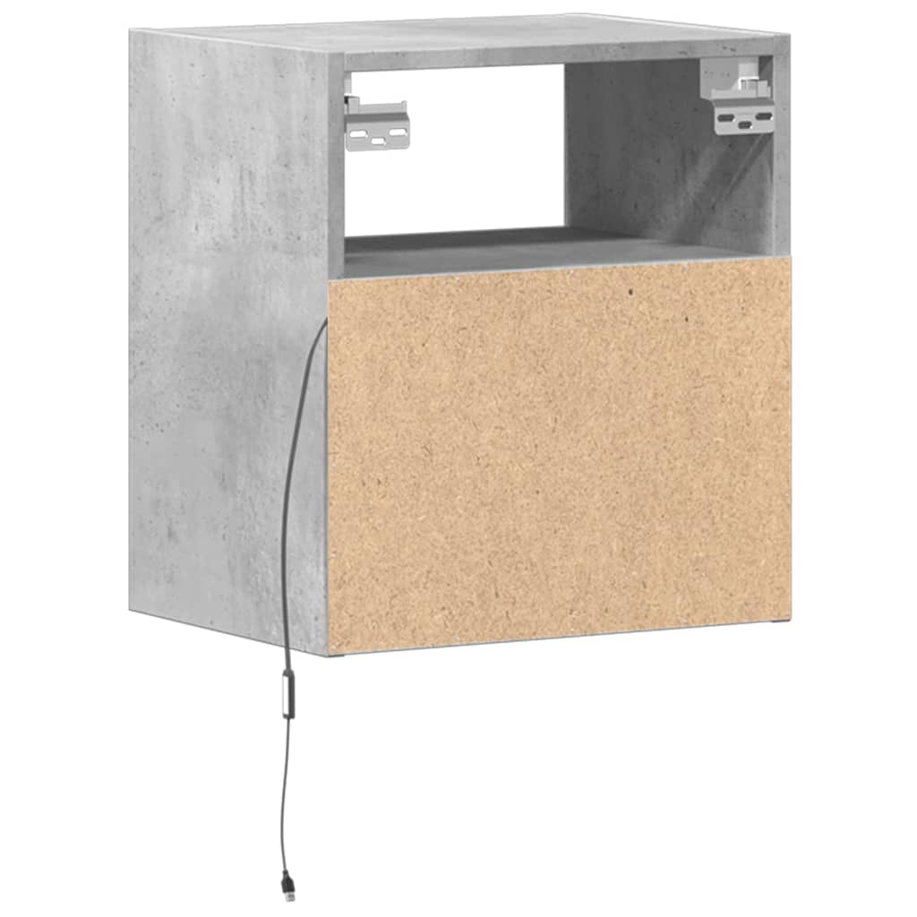 TV-Wandschrank mit LED-Beleuchtung Betongrau 41x31x45 cm