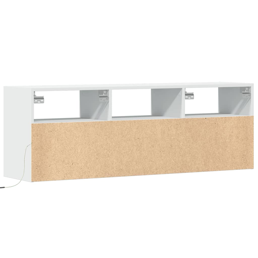 TV-Wandschrank mit LED-Beleuchtung Weiß 130x31x45 cm