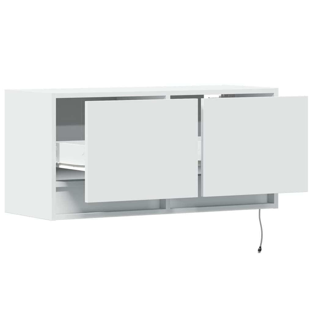 TV-Wandschrank mit LED-Beleuchtung Weiß 80x31x38 cm