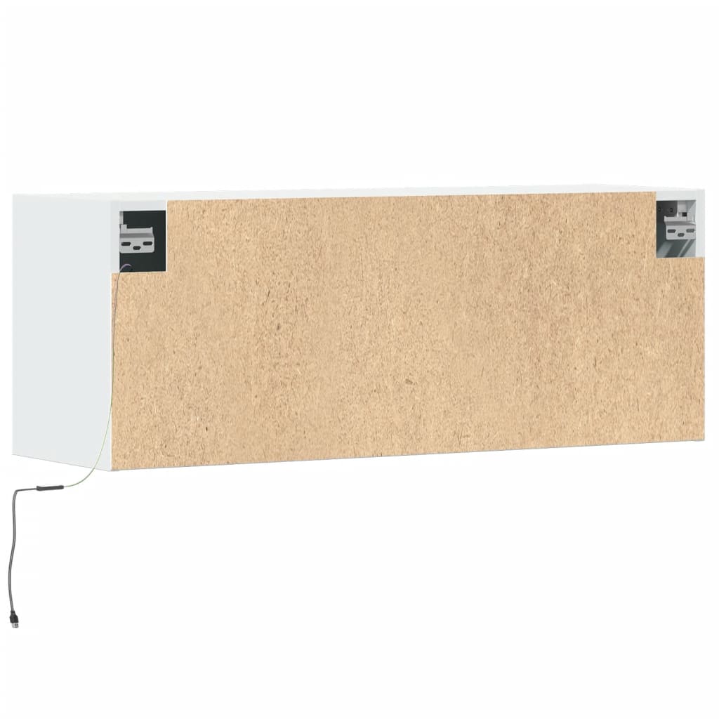 TV-Wandschrank mit LED-Beleuchtung Weiß 100x31x35 cm