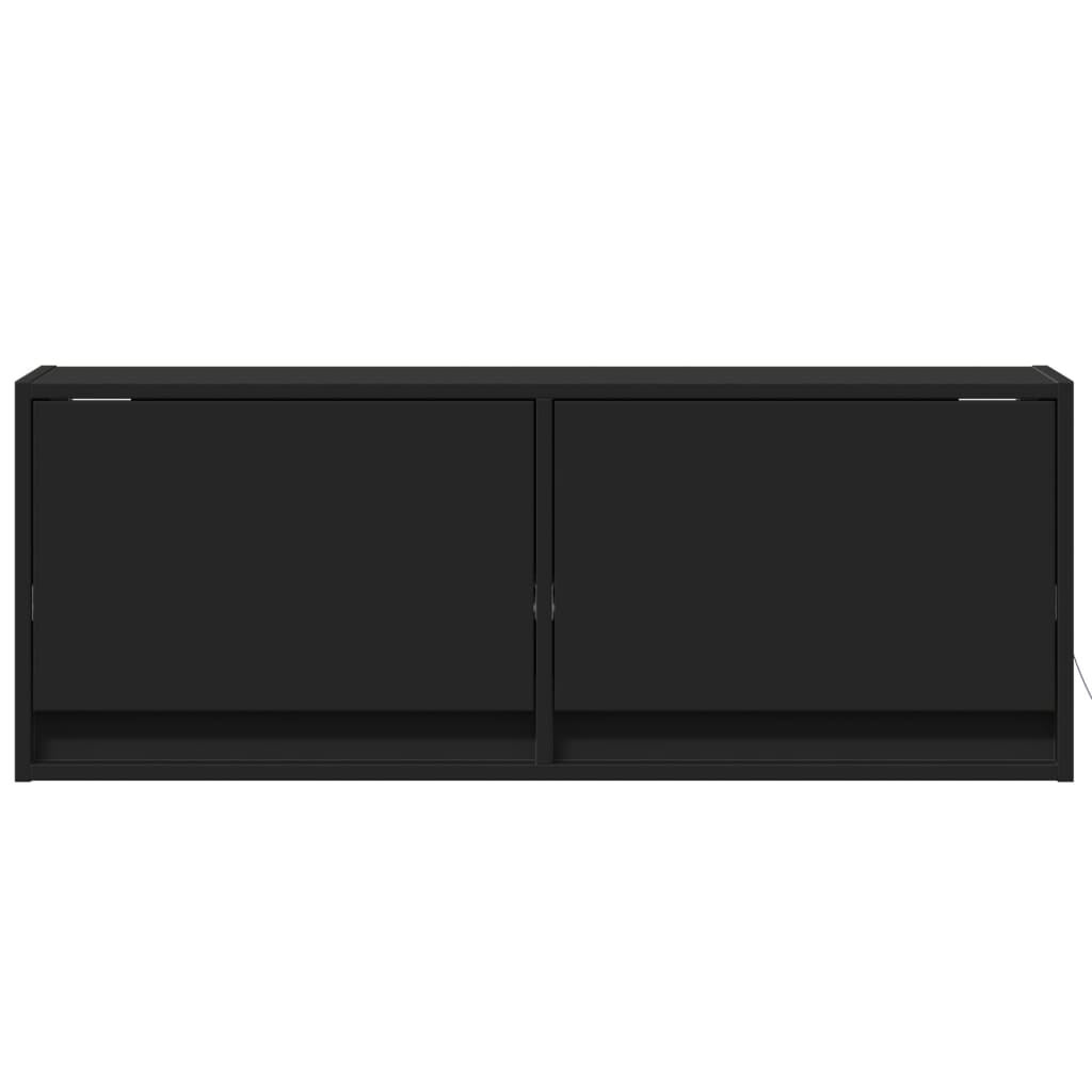 TV-Wandschrank mit LED-Beleuchtung Schwarz 100x31x35 cm