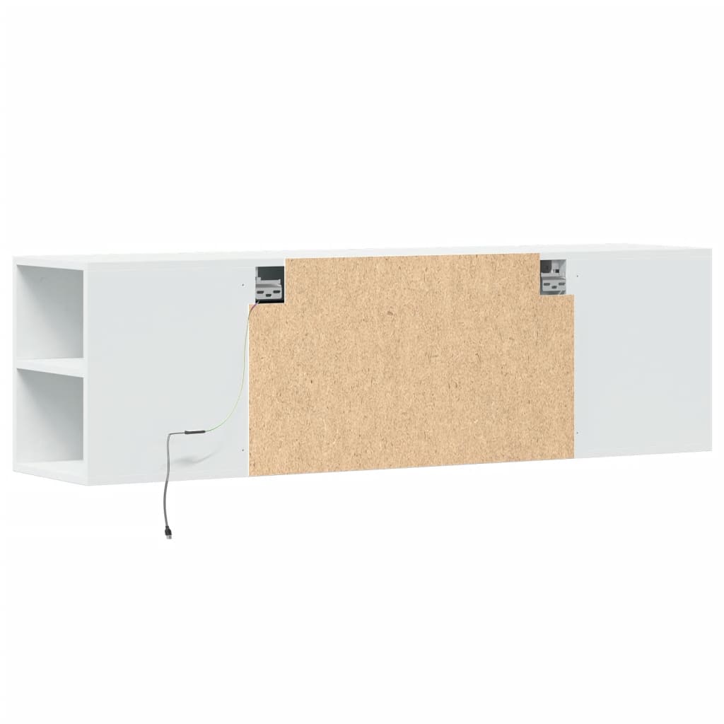 TV-Wandschrank mit LED-Beleuchtung Weiß 135x31x39,5 cm