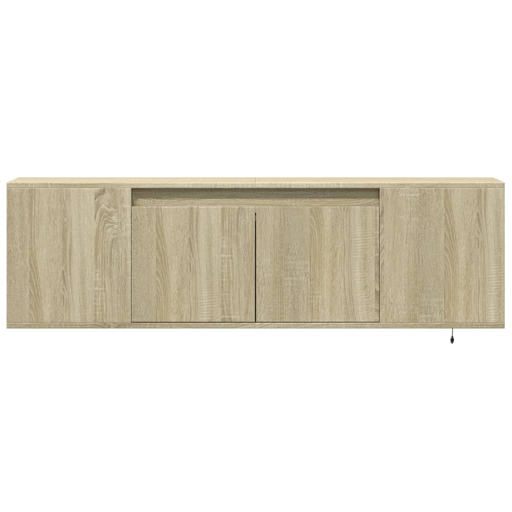 TV-Wandschrank mit LED-Beleuchtung Sonoma-Eiche 135x31x39,5 cm