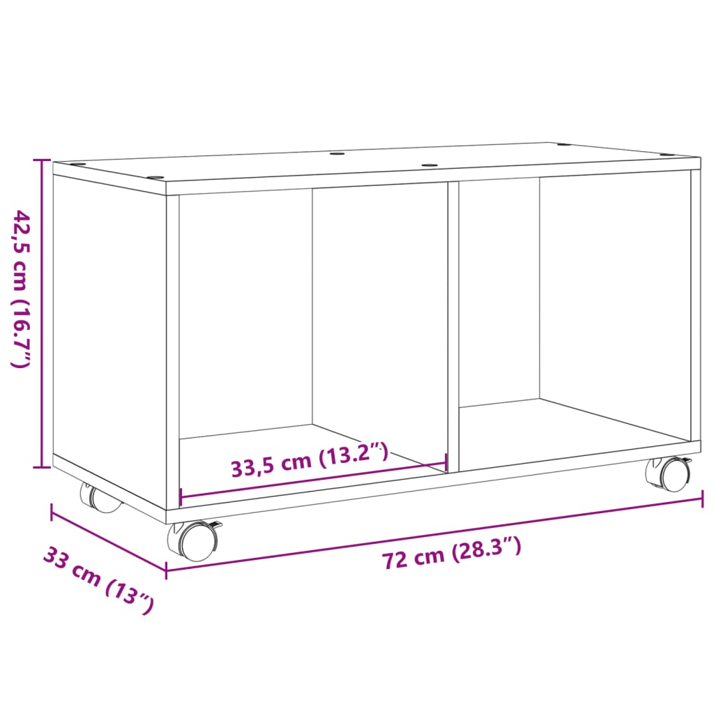 Rollschrank Weiß 72x33x42,5 cm Holzwerkstoff