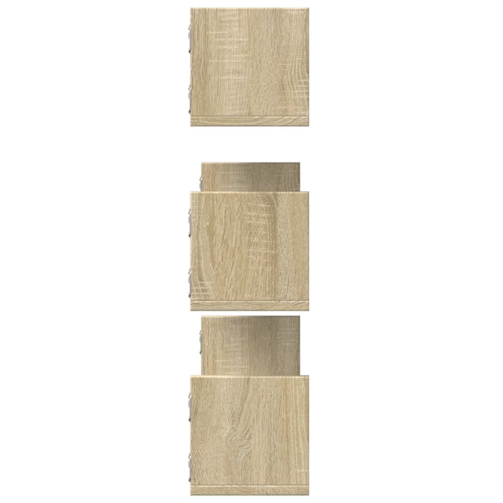 Wandregale 3 Stk. Sonoma-Eiche 80x18x18 cm Holzwerkstoff