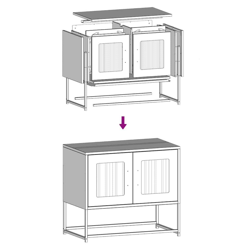 TV-Schrank Anthrazit 68x39x60,5 cm Kaltgewalzter Stahl