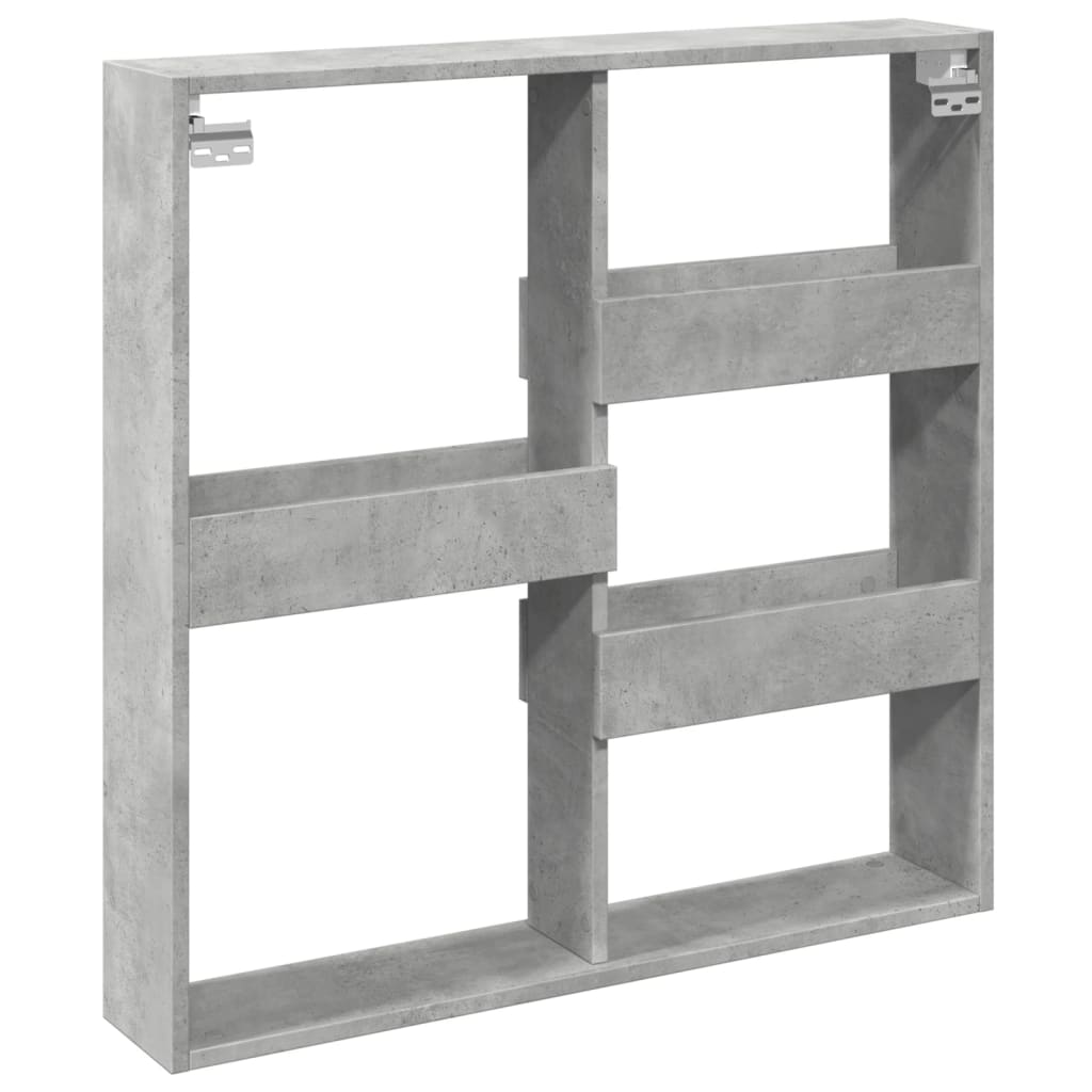 Wandschrank Betongrau 80x15x80 cm Holzwerkstoff