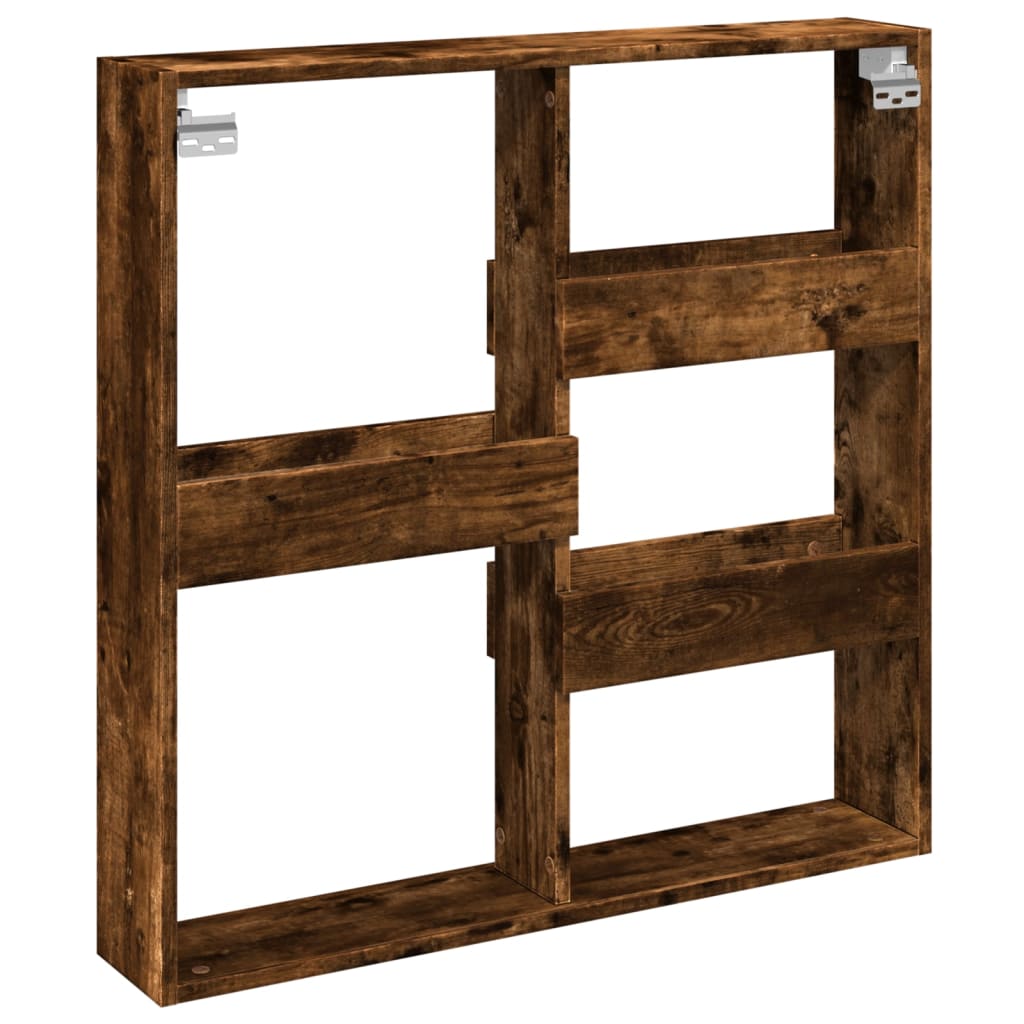 Wandschrank Räuchereiche 80x15x80 cm Holzwerkstoff