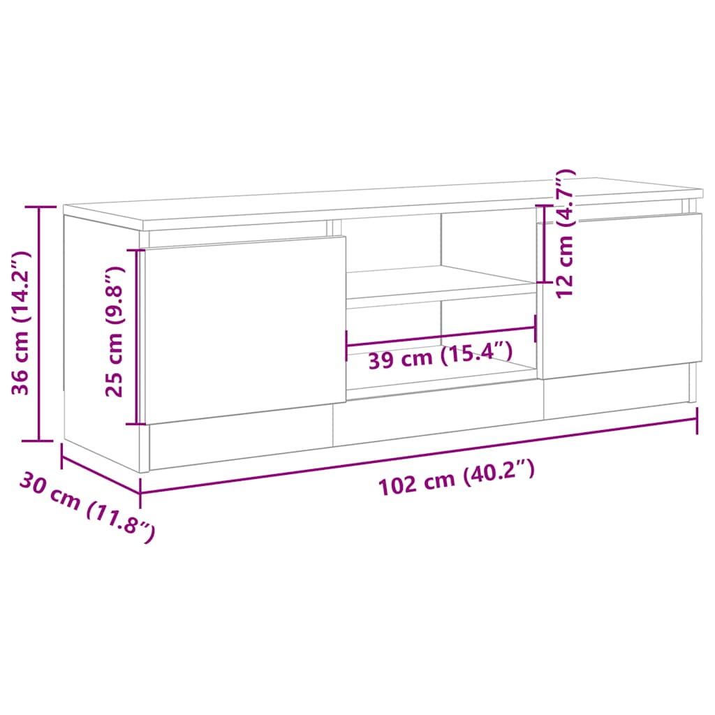 TV-Schrank Artisan-Eiche 102x30x36 cm Holzwerkstoff