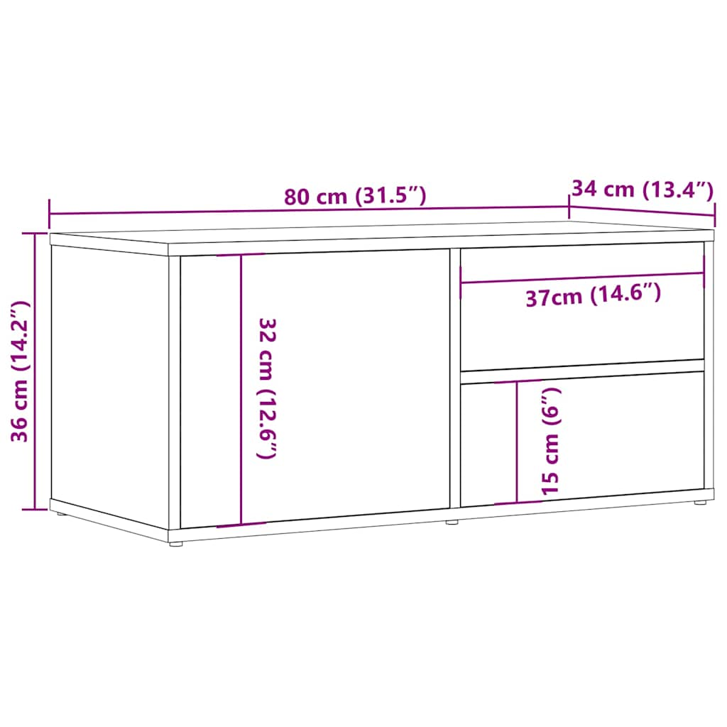 TV-Schrank Altholz-Optik 80x34x35,5 cm Holzwerkstoff