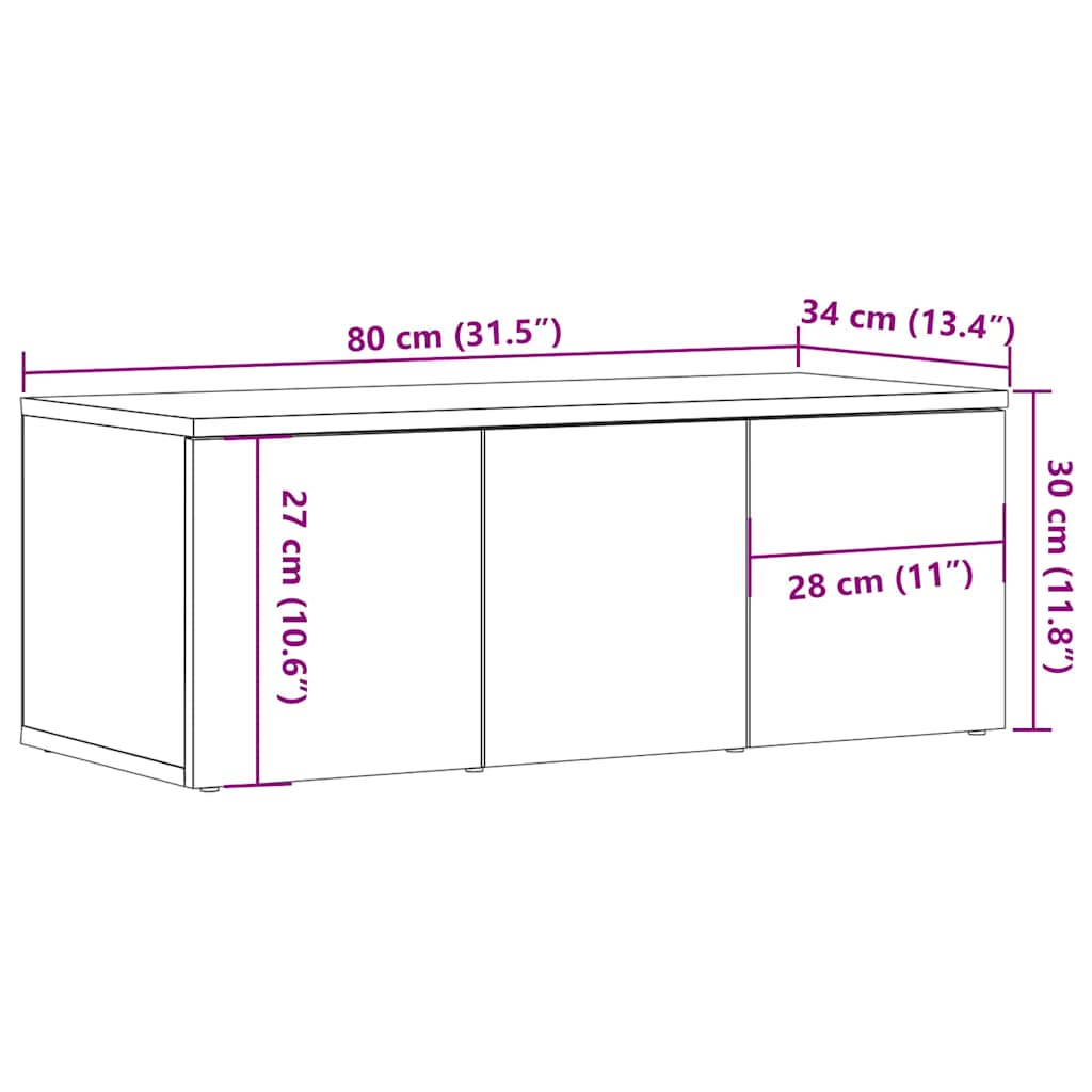 TV-Schrank Artisan-Eiche 80x34x30 cm Holzwerkstoff