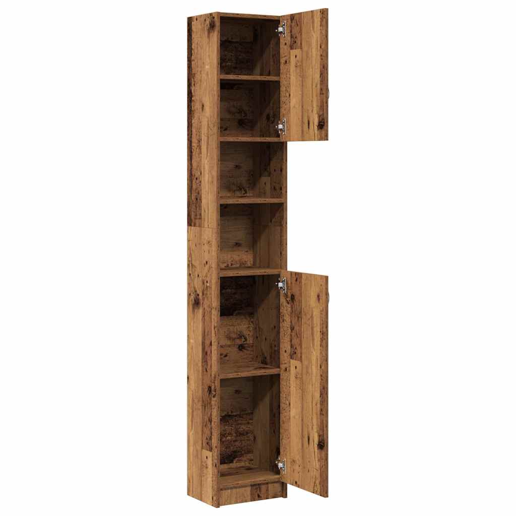 Badschrank Altholz-Optik 32x25,5x190 cm Holzwerkstoff