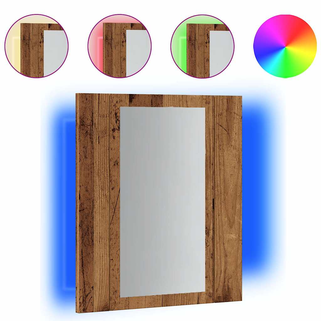 LED-Spiegelschrank Altholz-Optik 40x12x45 cm Holzwerkstoff