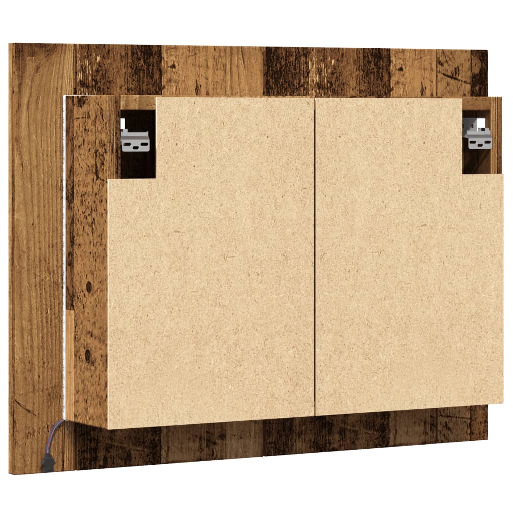 LED-Spiegelschrank Altholz-Optik 60x12x45 cm Holzwerkstoff