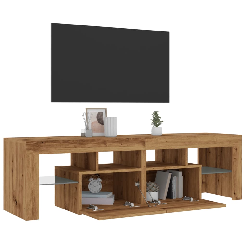 TV-Schrank mit LED Artisan-Eiche 140x36,5x40 cm Holzwerkstoff