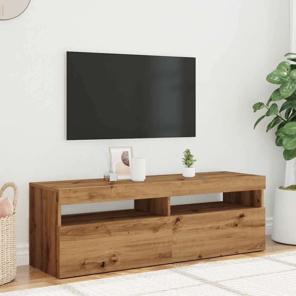 TV-Schrank mit LED Artisan-Eiche 120x35x40 cm Holzwerkstoff