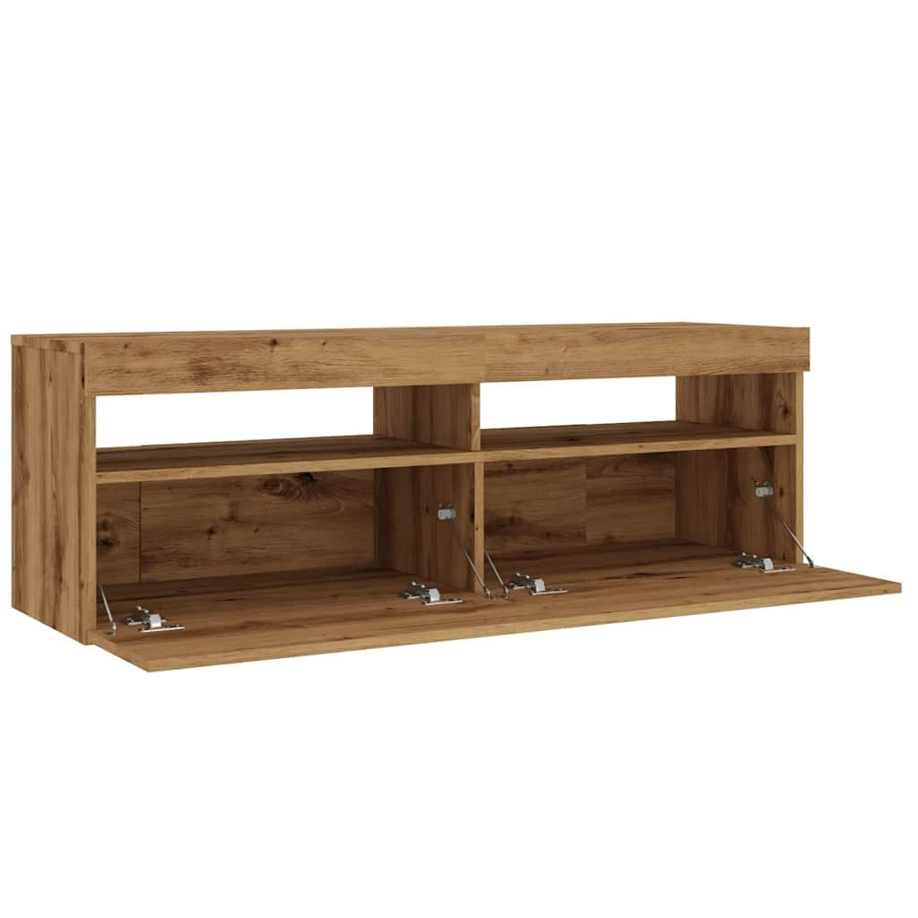 TV-Schrank mit LED Artisan-Eiche 120x35x40 cm Holzwerkstoff