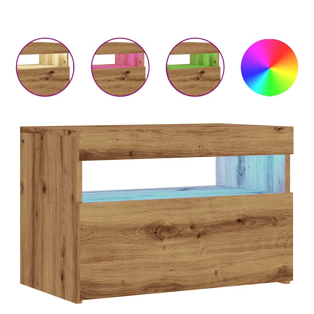 TV-Schrank mit LED-Leuchten Artisan-Eiche 60x35x40 cm